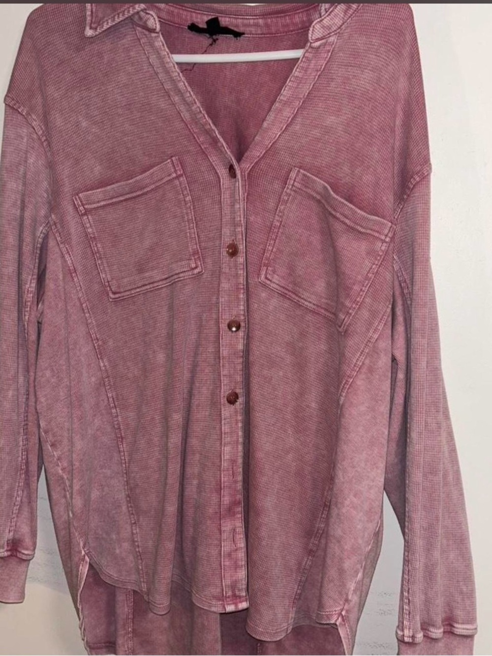 Washed Rose Button-Up Shirt